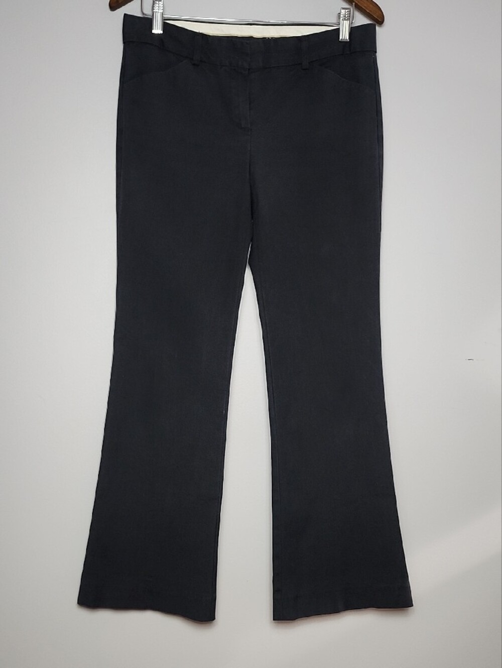 THEORY Black cotton regular/low rise bootcut/flare pants